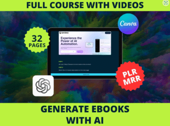 New Generate a complete eBook with AI, step-by-step Masterclass with videos, PLR and MRR Resell Rights, Create digital products with chatGPT